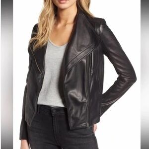 Chelsea 28 Sz XXS Black Leather Jacket Coat